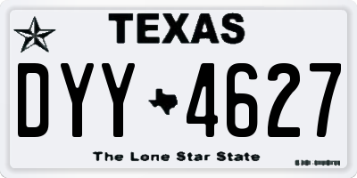 TX license plate DYY4627