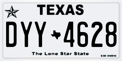 TX license plate DYY4628