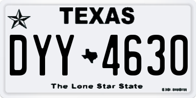 TX license plate DYY4630