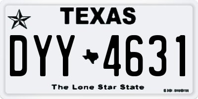 TX license plate DYY4631