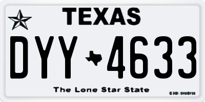 TX license plate DYY4633