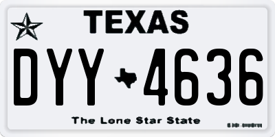 TX license plate DYY4636