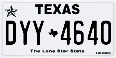 TX license plate DYY4640