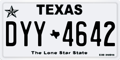 TX license plate DYY4642