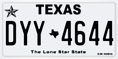 TX license plate DYY4644