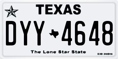 TX license plate DYY4648