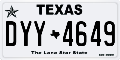 TX license plate DYY4649