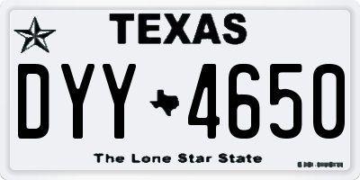TX license plate DYY4650