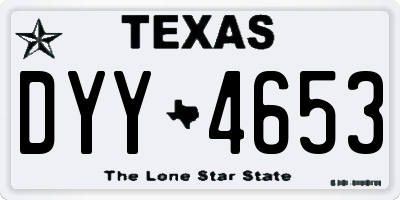 TX license plate DYY4653
