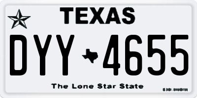 TX license plate DYY4655