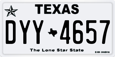 TX license plate DYY4657