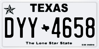 TX license plate DYY4658