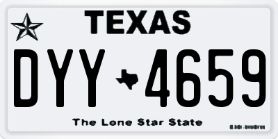 TX license plate DYY4659
