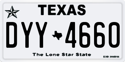 TX license plate DYY4660