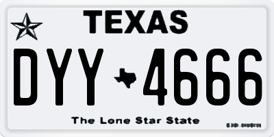 TX license plate DYY4666