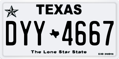 TX license plate DYY4667