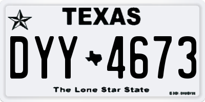 TX license plate DYY4673