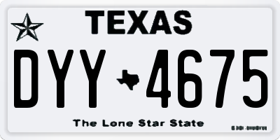 TX license plate DYY4675