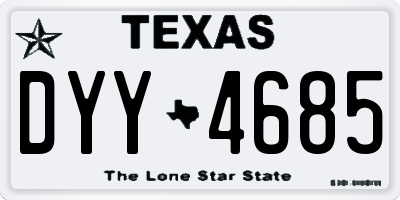 TX license plate DYY4685