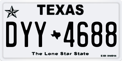 TX license plate DYY4688