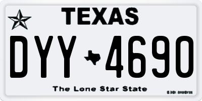 TX license plate DYY4690