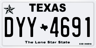 TX license plate DYY4691