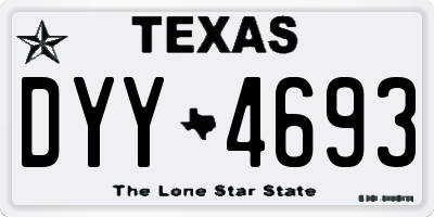 TX license plate DYY4693
