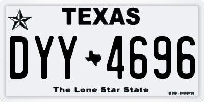 TX license plate DYY4696