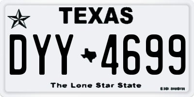 TX license plate DYY4699