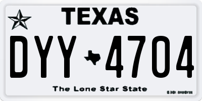 TX license plate DYY4704