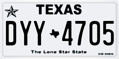 TX license plate DYY4705