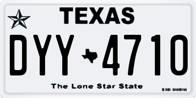 TX license plate DYY4710