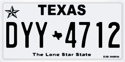 TX license plate DYY4712