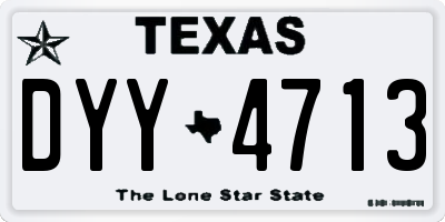TX license plate DYY4713