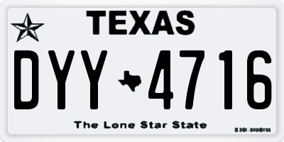 TX license plate DYY4716