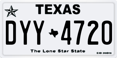 TX license plate DYY4720
