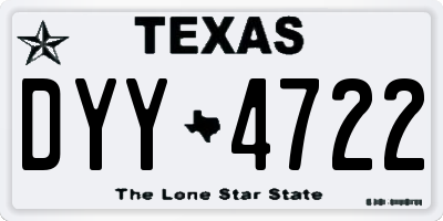 TX license plate DYY4722