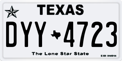 TX license plate DYY4723