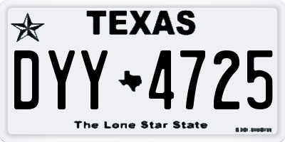 TX license plate DYY4725