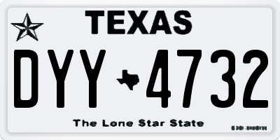 TX license plate DYY4732