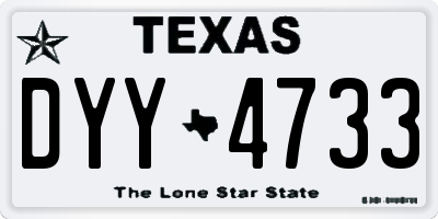 TX license plate DYY4733