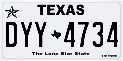 TX license plate DYY4734