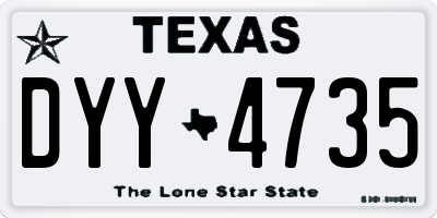 TX license plate DYY4735