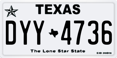 TX license plate DYY4736