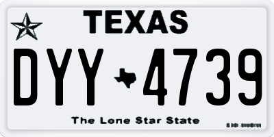 TX license plate DYY4739