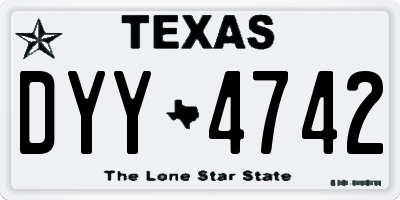 TX license plate DYY4742