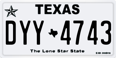 TX license plate DYY4743