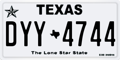 TX license plate DYY4744