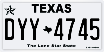 TX license plate DYY4745