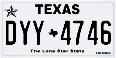 TX license plate DYY4746